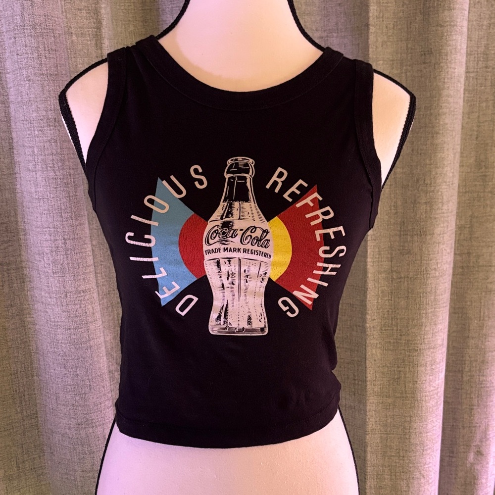 CUTE! Coca Cola Black Crop Top